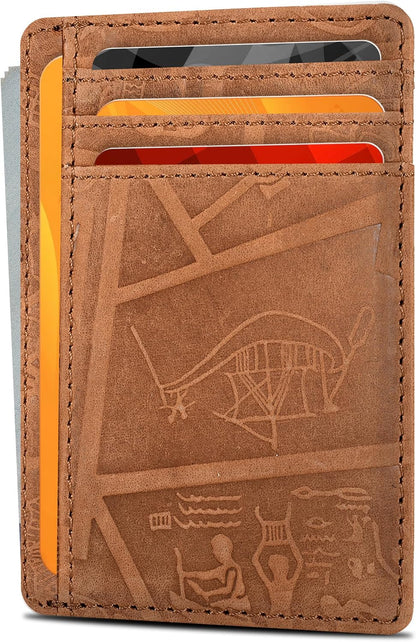 Viral Vault Slim Leather Wallet — Minimalist RFID-Blocking Front Pocket Card Holder