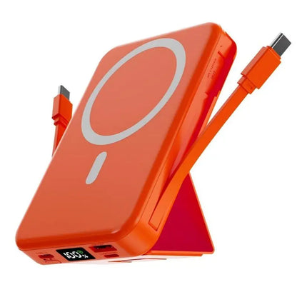 Portable Wireless Fast Charger, 10000Mah (5000-10000Mah Range) Smart Power Bank with 22.5W PD Quick Charge, USB-C Port, LED Display, Compatible with Iphone Series for Travel Use