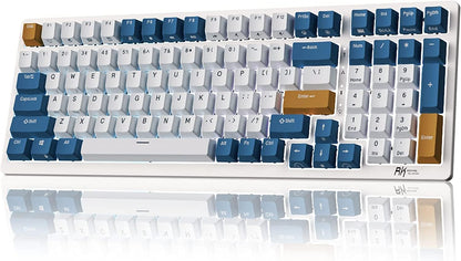 RK ROYAL KLUDGE RK98 Wireless Mechanical Keyboard, Tri-Mode 2.4G/BT5.1/USB-C Hot Swappable Full Size Keyboard, RGB Backlit Gaming Keyboard, Massive Battery Software Support, Brown Switch