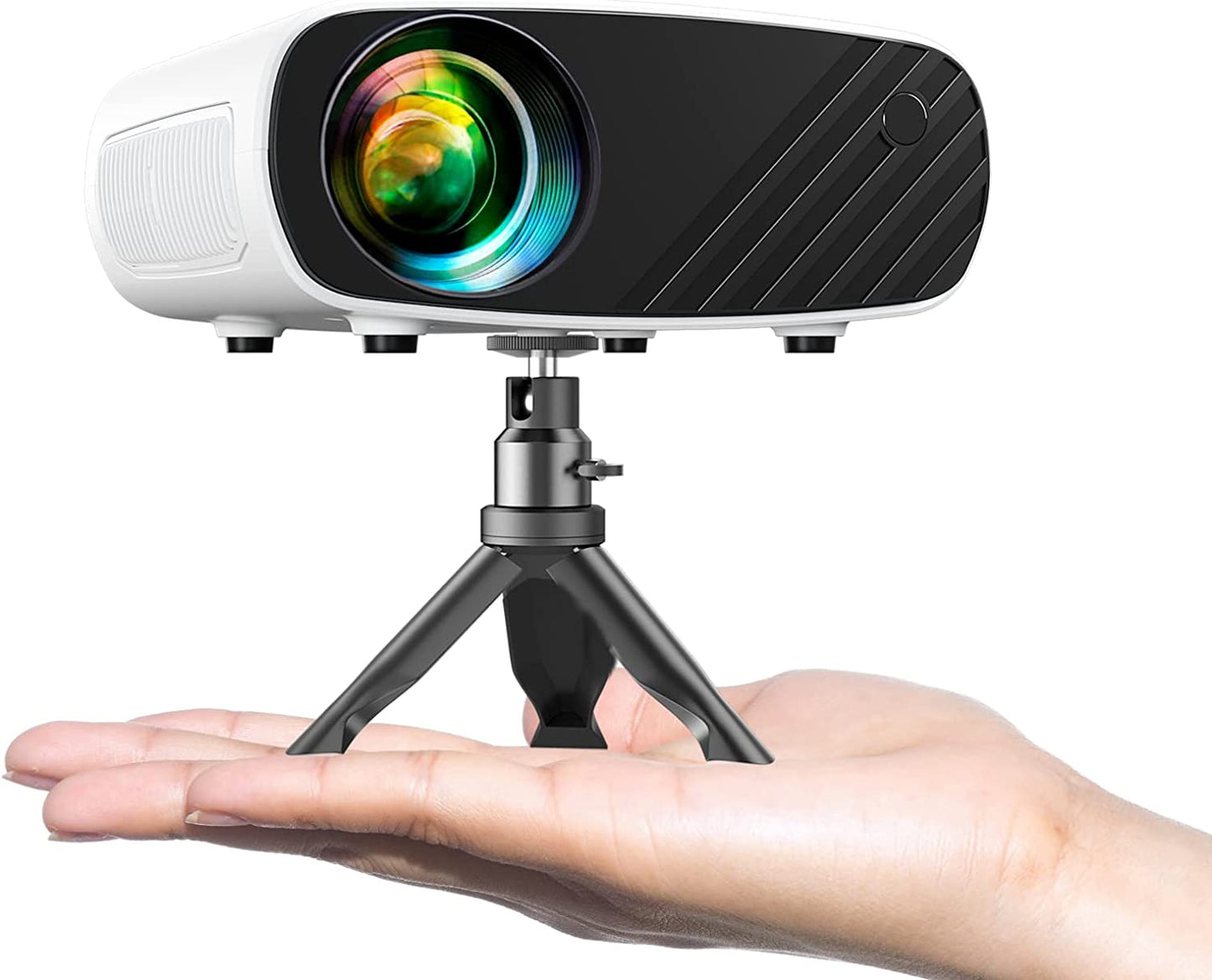 Mini Projector for Iphone,  2024 Upgraded 1080P HD Projector, 8000L Portable Projector with Tripod, Movie Projector Compatible with Android/Ios/Windows/Tv Stick/Hdmi/Usb