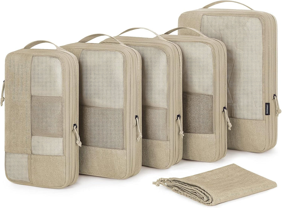 6-Piece Compression Packing Cubes Set – Space-Saving Travel Organizers