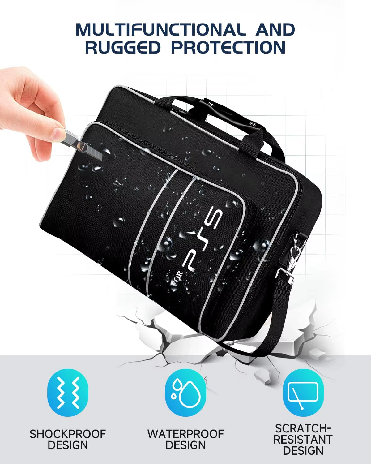 PS5 Travel and Protective Case for Console, Controllers, Game Cards, and Headset - Compatible with PS5 Disc and Digital Editions