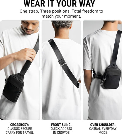 Anti-Theft Crossbody Sling Bag – RFID Protection, Cut-Resistant Strap & Water-Resistant Nylon