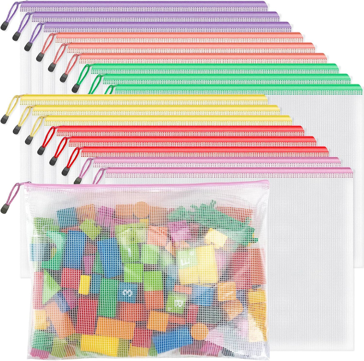 18-Pack Clear PVC Zipper Storage Bags – Large Reusable Organizer Pouches