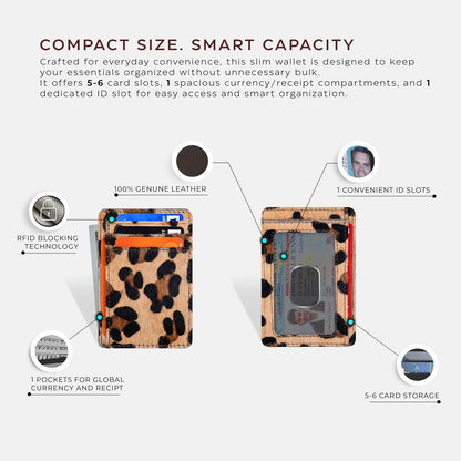 Viral Vault Slim Leather Wallet — Minimalist RFID-Blocking Front Pocket Card Holder