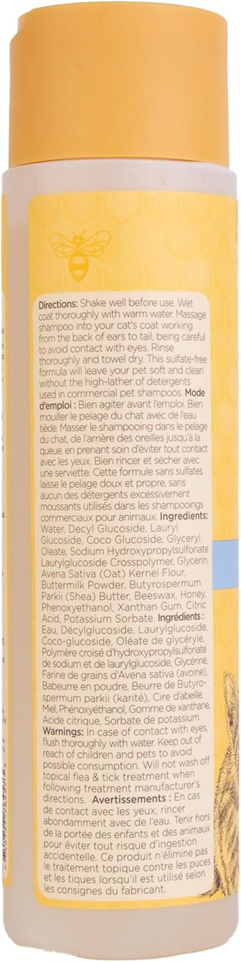 Burt'S Bees for Pets Tearless Kitten Shampoo with Buttermilk and Honey, 99% Natural Origin Gentle Cat Shampoo for Sensitive and Itchy Skin, Ph Balanced and Fragrance-Free, 10 Fl Oz