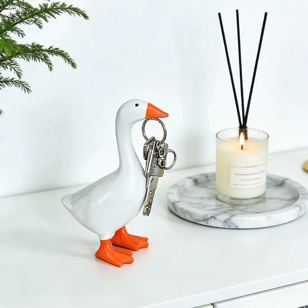 1Pc Magnetic Goose Key Chain Home Decoration Sculpture Office Desk Decoration Resin Goose Duck Sculpture Tool Rack Home Gift