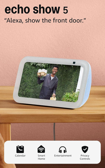 Amazon Echo Show 5 (Newest Model), Smart Display, Designed for Alexa+, 2X the Bass and Clearer Sound, Charcoal