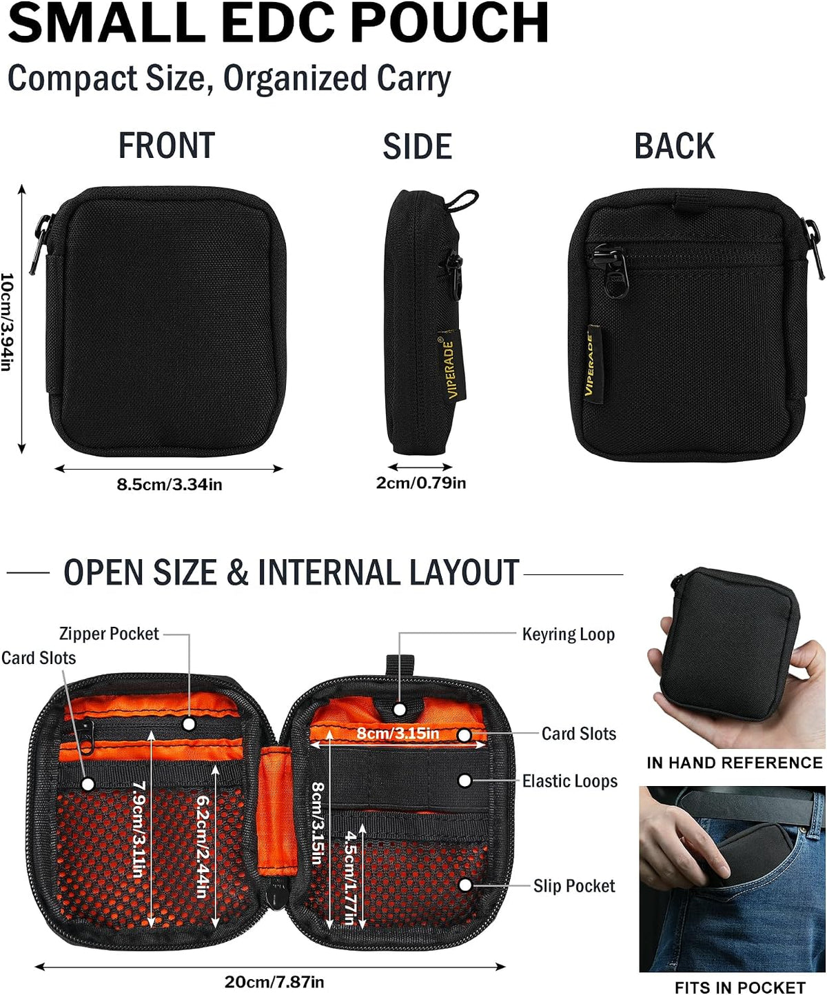 VIPERADE VE34 Mini EDC Organizer - Small Everyday Carry Pouch