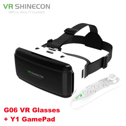 Virtual Reality VR Glasses IMAX Huge Screen 3D Glasses Google Cardboard Box VR Helmet for 4.5-6.53" Phone,Support Game Joysticks