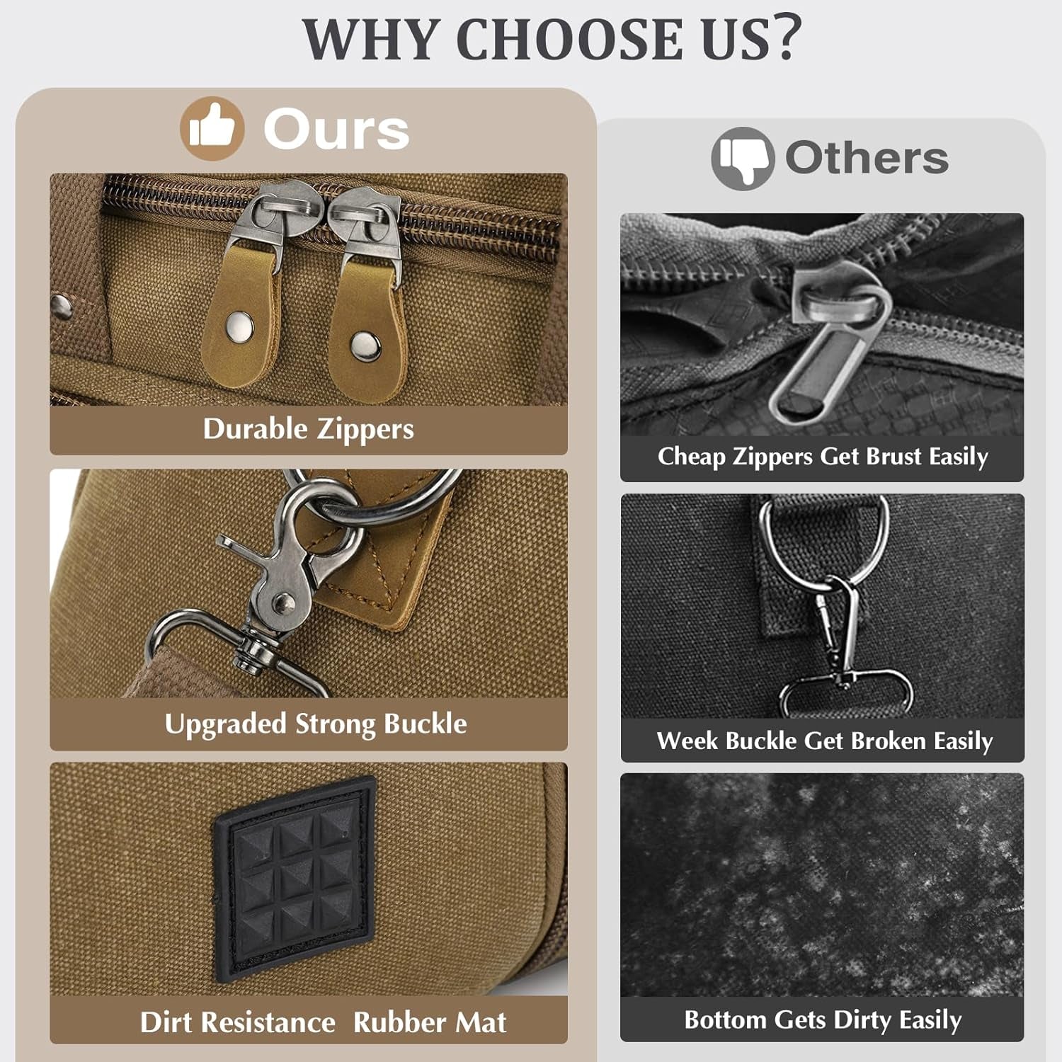 Gonex Canvas Duffle Bag for Travel 60L Duffel Overnight Weekend Bag(Coffee)