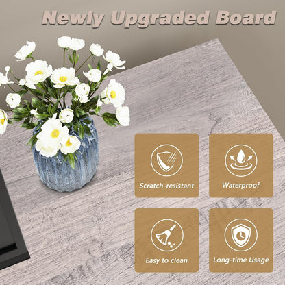 LEMBERI Fireplace TV Stand for up to 65 Inches Tvs, LED Modern Entertainment Center with Built-In Electric Fireplace Heater & Adjustable Glass Shelves, Media Console for Living Room, Grey