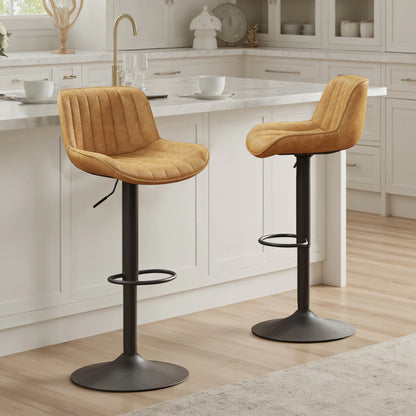 Art Leon Adjustable Swivel Barstool Set – Mid-Century Modern Kitchen & Bar Seating
