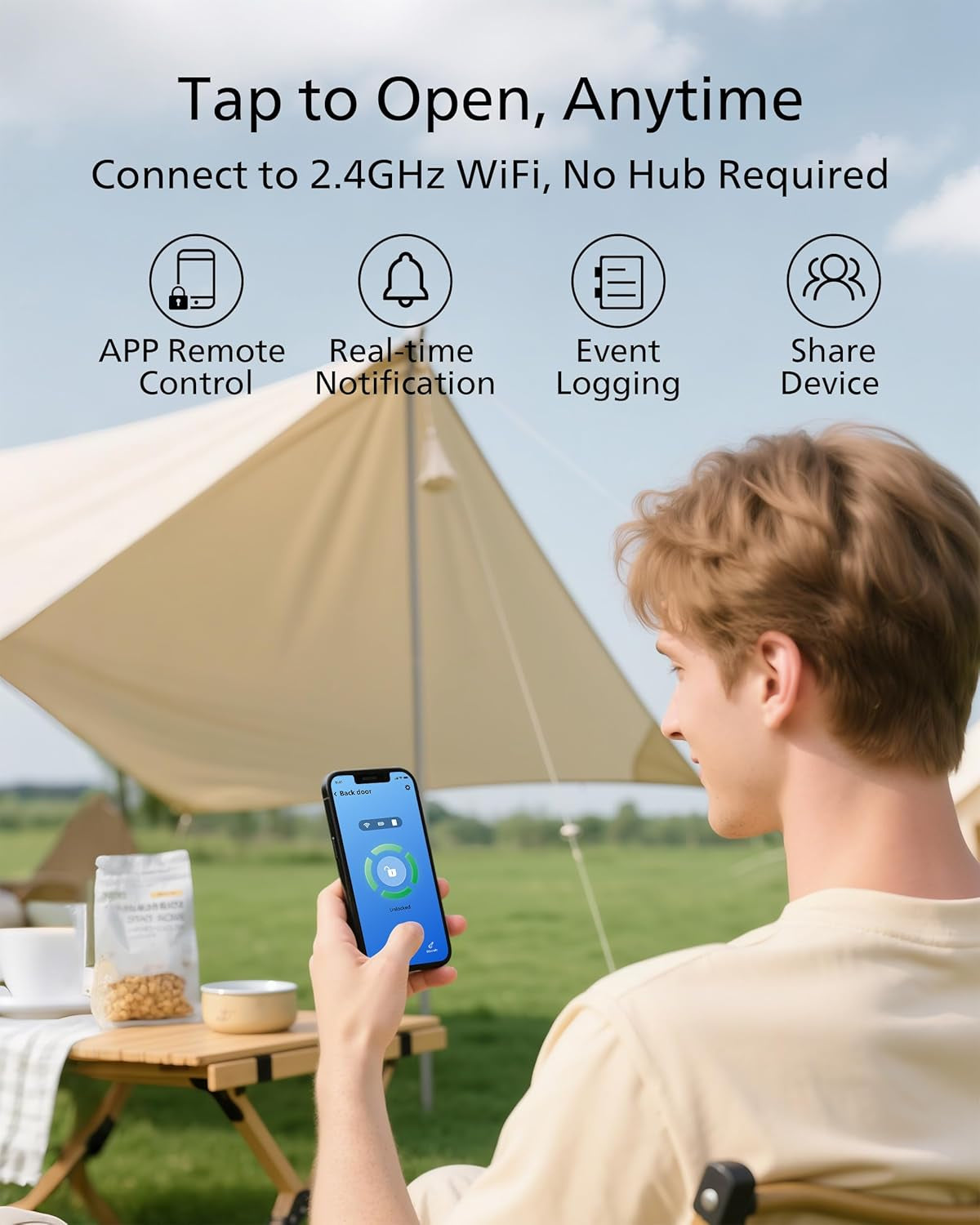 Philips Wifi Keypad Door Lock with Handle, Built-In Wifi, APP Remote Control, Voice & Fingerprint Unlock, Smart Locks for Front Door with Auto Lock, Digital Front Door Lock Set, Keyless Entry Deadbolt