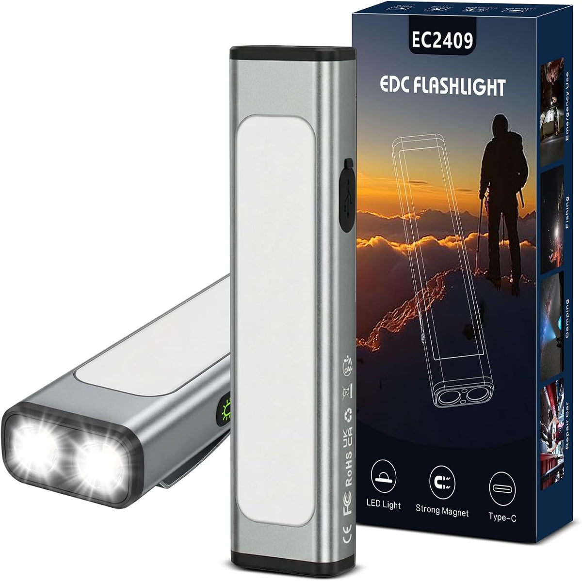 **Viral Vault 1200-Lumen Rechargeable EDC Flashlight — 9 Lighting Modes, Magnetic Base & USB-C Charging**