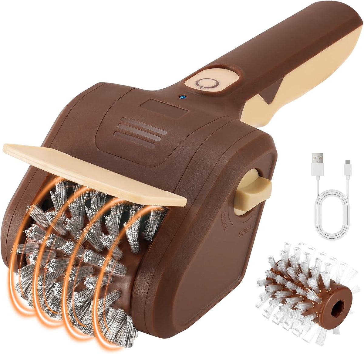 Electric Grill Brush, Cordless Rechargeable BBQ Cleaner with 700 RPM Power