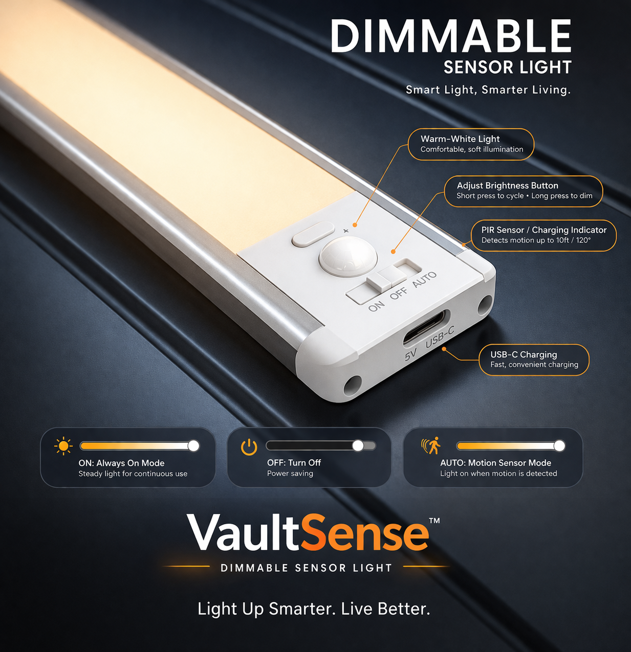 VaultSense™ Motion Sensor Light 2 pack
