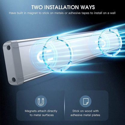 VaultSense™ Motion Sensor Light 2 pack 10inch Under Cabinet Lighting, 2 Pack Rechargeable Motion Sensor Light Indoor, 5 Levels Dimmable Magnetic Closet Lights, Wireless Under Counter Lights for Kitchen, Stairs