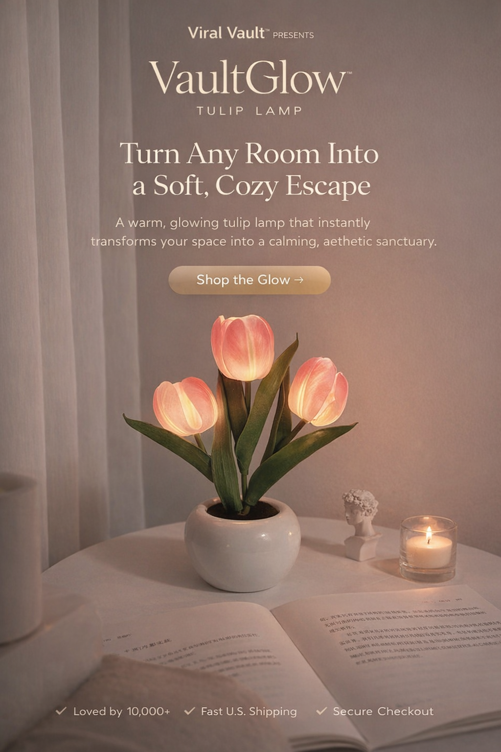 Vault Bloom™ LED Tulip Lamp Night Simulation Flower Atmosphere Desk Light Room Table Decoration Lamp Gift for Girl Friend