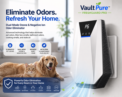 Vault Pure™ Fresh Guard Pro™ | Advanced Ozone & Negative Ion Odor Eliminator