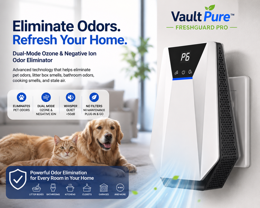 Vault Pure™ Fresh Guard Pro™ | Advanced Ozone & Negative Ion Odor Eliminator