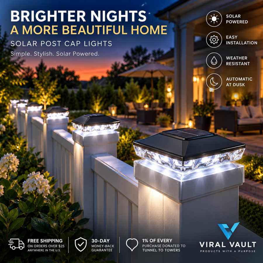 Solar Glow™ Fence & Deck Post Lights — 16-Pack | Automatic Solar-Powered Outdoor Lighting