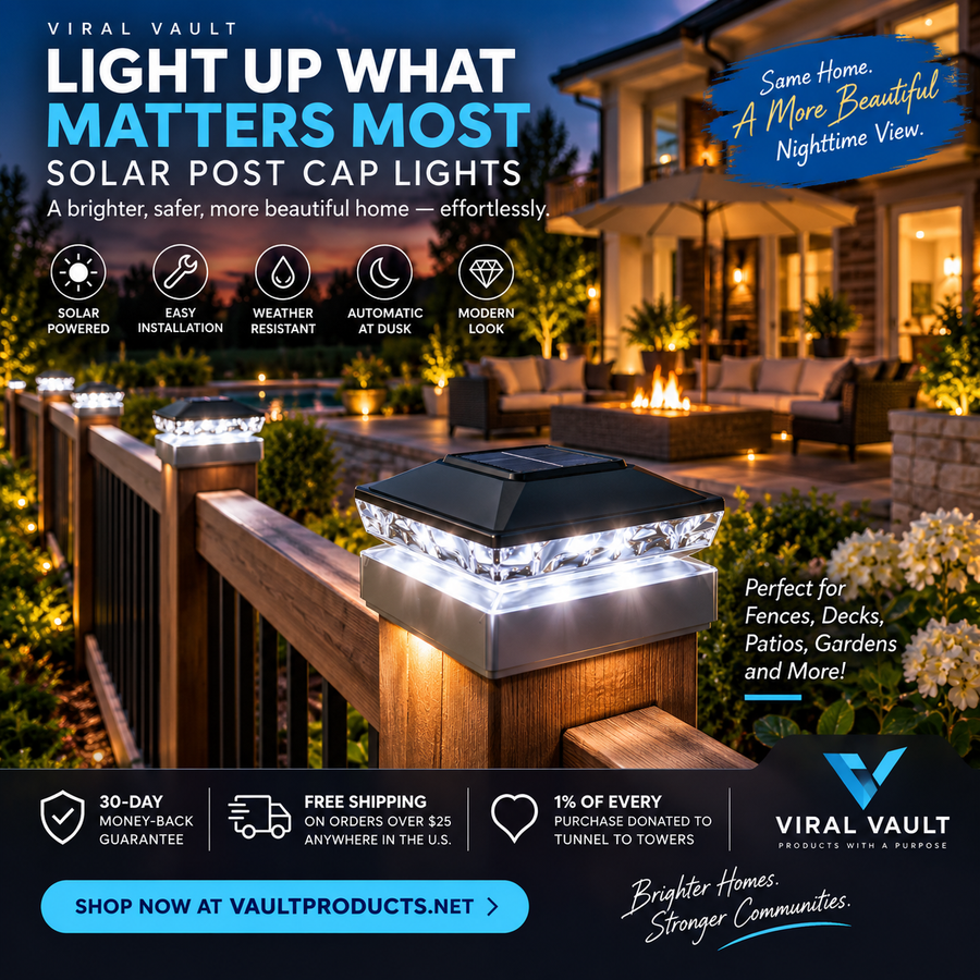 Solar Glow™ Fence & Deck Post Lights — 16-Pack | Automatic Solar-Powered Outdoor Lighting
