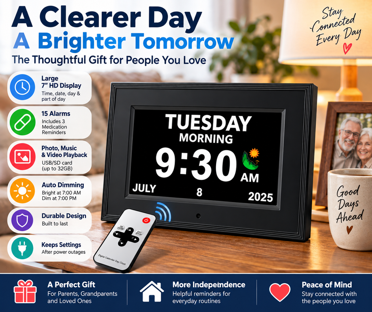 ❤️ Viral Vault™ DayWise™ Senior Digital Clock & Reminder Center