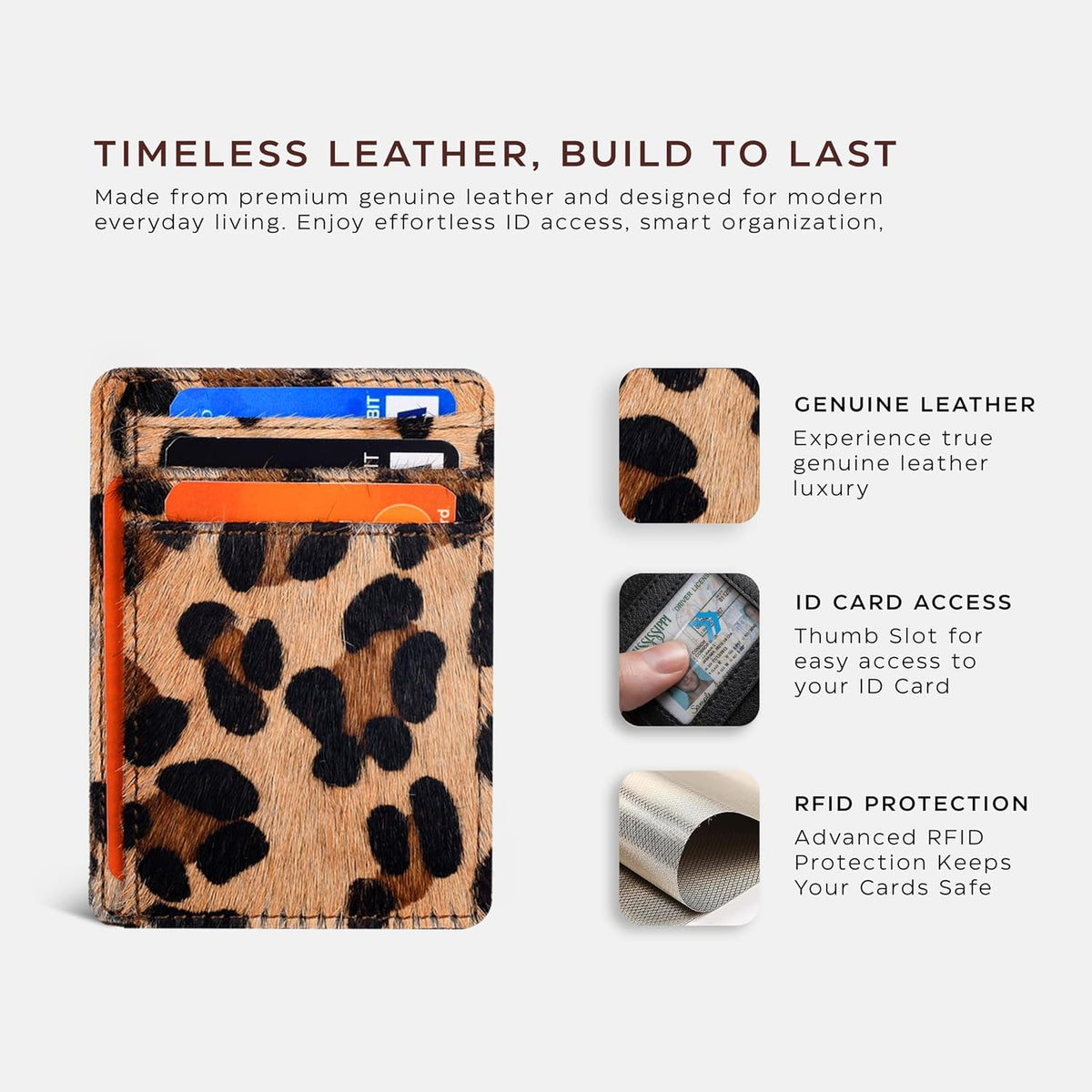 Viral Vault Slim Leather Wallet — Minimalist RFID-Blocking Front Pocket Card Holder