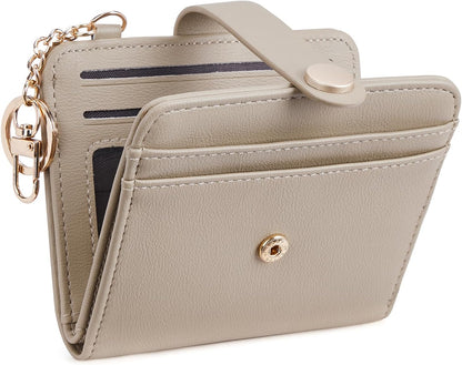 Slim RFID-Blocking Wallet with Zipper Coin Pocket & Keychain