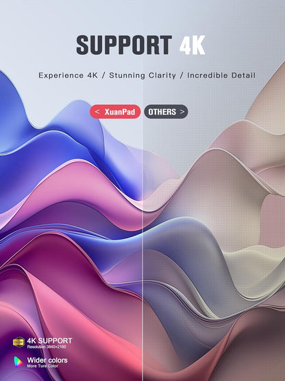 [Compatible with Netflix & TOF Real-Time Focus] Mini Projector with Wifi and Bluetooth, Xuanpad Silver Smart Projector 4K Support, Dolby Audio & Keystone, 210° Rotatable Stand for Home