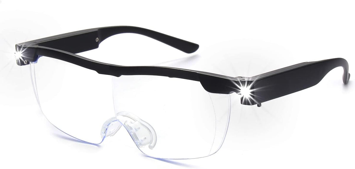 OKH LED Magnifying Glasses – Hands-Free 2X Magnification with USB Rechargeable Lights
