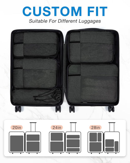 Viral Vault Compression Packing Cubes — 6-Piece Travel Organizer Set