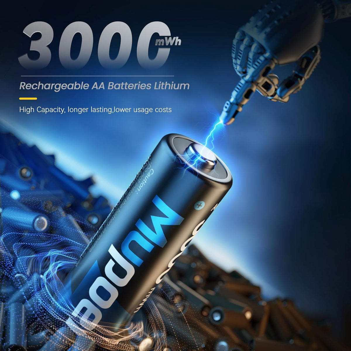 Rechargeable AA Batteries Lithium with Charger,8 Pack 1.5V 3000Mwh Double a Battery Rechargeable,Long Lasting Pilas Recargables Lithium Ion AA Battery with Charging Storage Box for Blink Outdoor Xbox