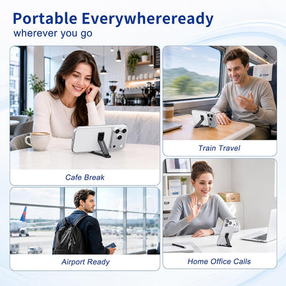 Mini Aluminum Foldable Phone Stand with Keychain – 180° Adjustable Desk Holder