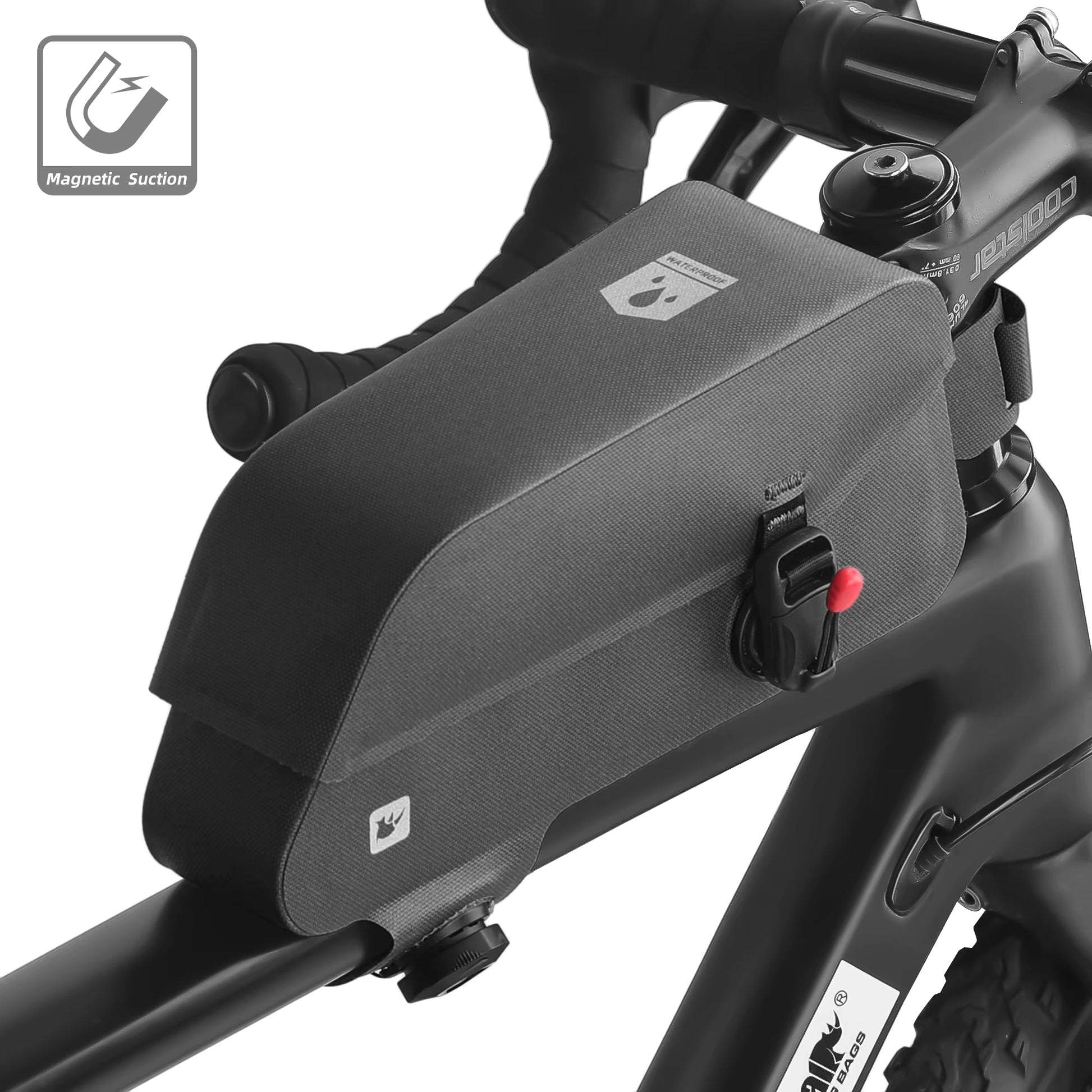 Rhinowalk Bicycle Waterproof Bag Cycling Top Front Tube Frame Bag Magnetic Closure and Knob Locking System for MTB Road Bike