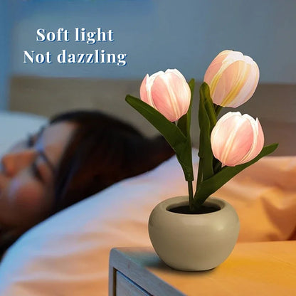 Vault Bloom™ LED Tulip Lamp Night Simulation Flower Atmosphere Desk Light Room Table Decoration Lamp Gift for Girl Friend
