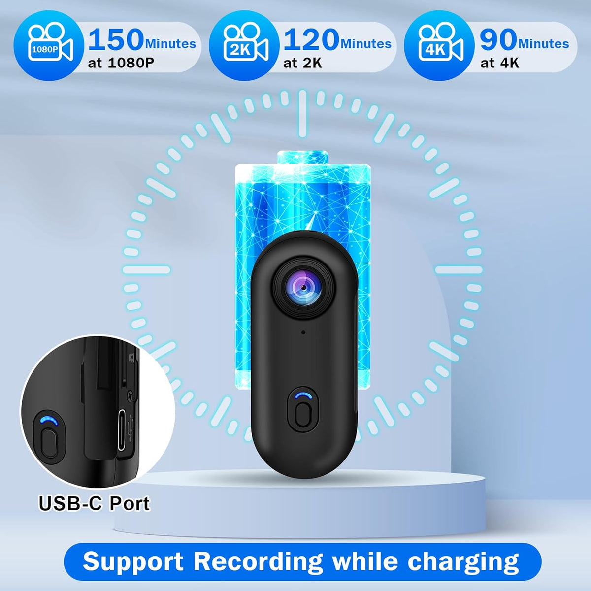 I3 4K Thumb Action Camera, Tiny Size, Mount Anywhere, Small Body Camera