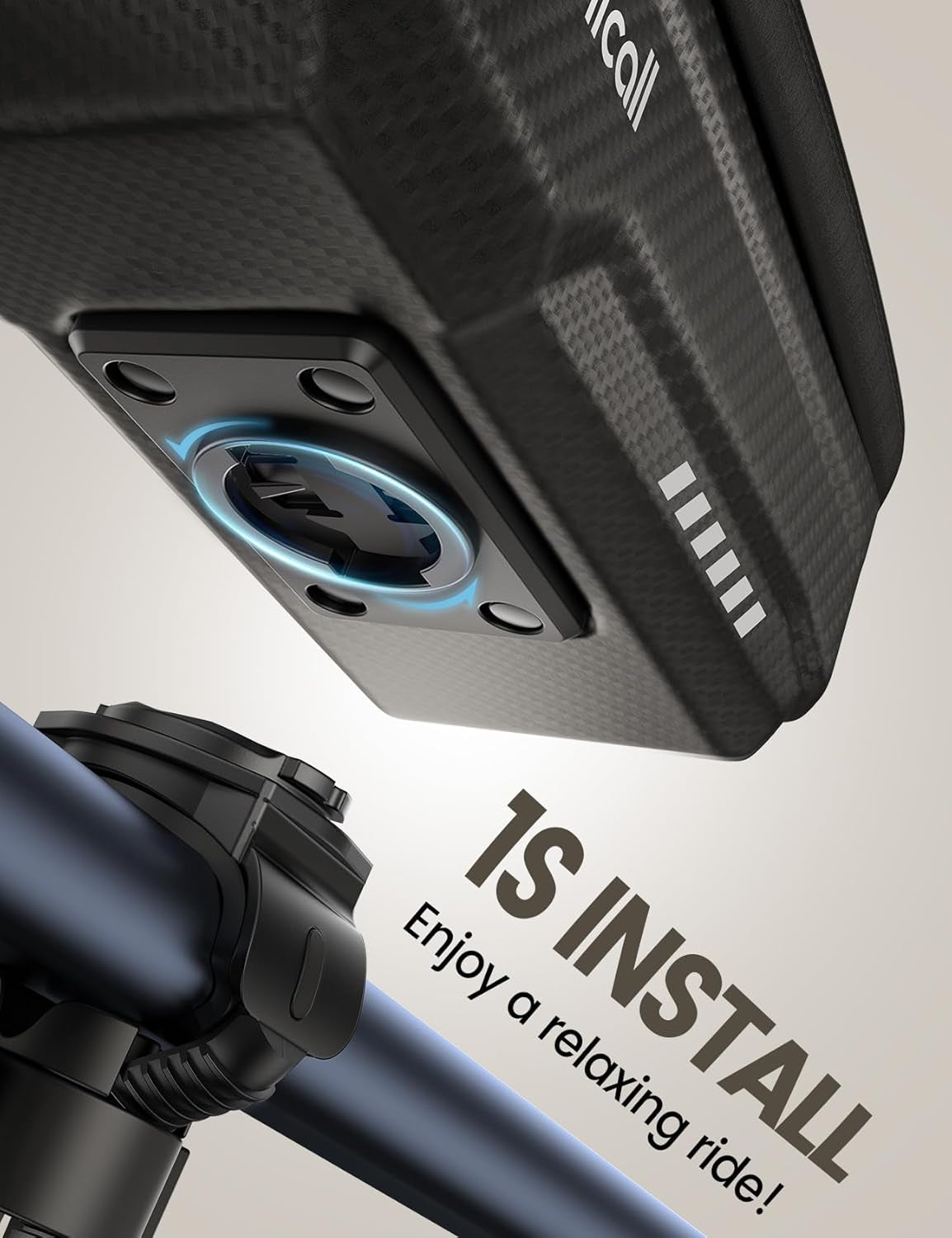 Lamicall Bike Frame Bag Waterproof - [1S Release] [2 in 1] Bike Phone Mount Holder, Bicycle Top Tube Bag, Cycling Pouch with Rain Cover, Bikes Accessories Gifts for Phones under 7"