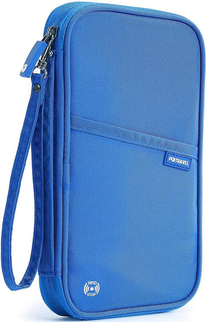 RFID-Blocking Travel Wallet & Passport Organizer with Removable Wrist Strap