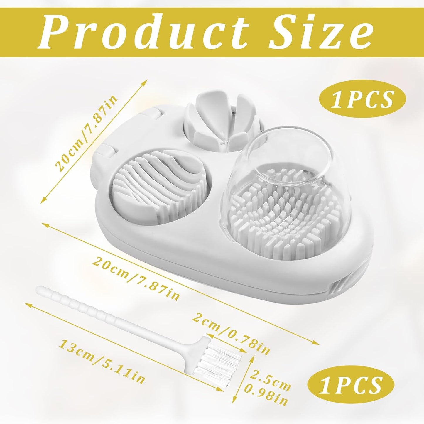 2 Pcs 3 in 1 Egg Slicer,Egg Slicer for Hard Boiled Eggs,Stainless Steel Strawberry Slicer,Egg Cutter,Egg Opener for Hard Boiled Eggs,3 Slice Modes for Strawberry, Mushroom, Grape, Cherry Tomato