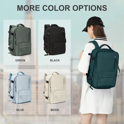 Large Backpack Women, Carry on Backpack,Hiking Backpack Waterproof Outdoor Sports Rucksack Casual Daypack School Bag Fit 14 Inch Laptop with USB Charging Port Shoes Compartment