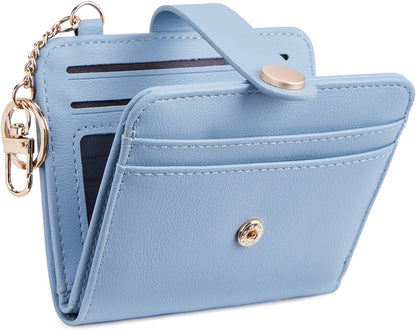 Slim RFID-Blocking Wallet with Zipper Coin Pocket & Keychain
