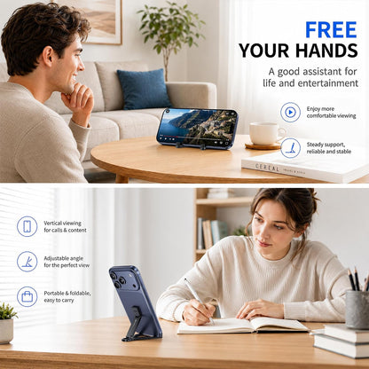 Mini Aluminum Foldable Phone Stand with Keychain – 180° Adjustable Desk Holder