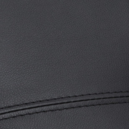 Mcombo Manual Swivel Recliner with Ottoman, Chair Ottoman Set for RV Small Spaces, Living Room, Bedroom, Office 9019 4919 (Faux Leather, Black)