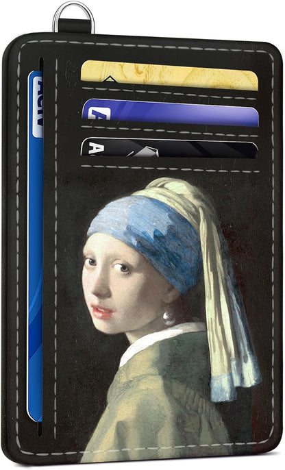 Viral Vault Goth Bookshelf Card Holder — Slim RFID Wallet with ID Window & D-Ring