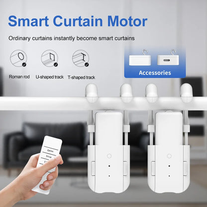 Smart for Home Curtain Opener Electronic 3In1Track Curtain Motor Robot Remote Button Control Automatic Curtain Opener