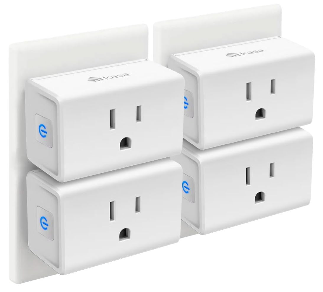 Kasa Smart Plug Mini 15A, Smart Home Wi-Fi Outlet Works with Alexa, Google Home & IFTTT, No Hub Required, UL Certified, 2.4G Wifi Only, 4-Pack(Ep10P4) , White