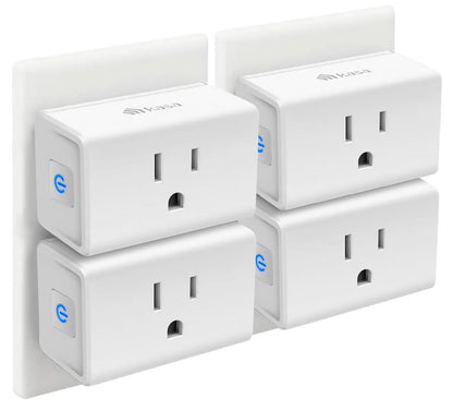 Kasa Smart Plug Mini 15A, Smart Home Wi-Fi Outlet Works with Alexa, Google Home & IFTTT, No Hub Required, UL Certified, 2.4G Wifi Only, 4-Pack(Ep10P4) , White
