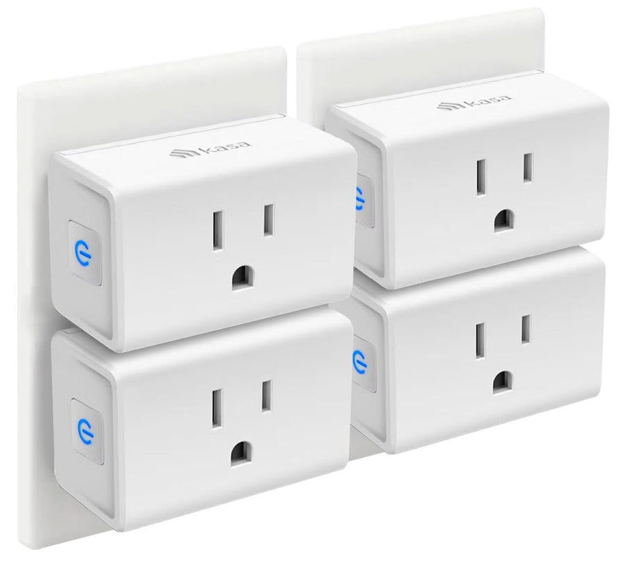 Kasa Smart Plug Mini 15A, Smart Home Wi-Fi Outlet Works with Alexa, Google Home & IFTTT, No Hub Required, UL Certified, 2.4G Wifi Only, 4-Pack(Ep10P4) , White